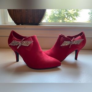 Red heeled booties